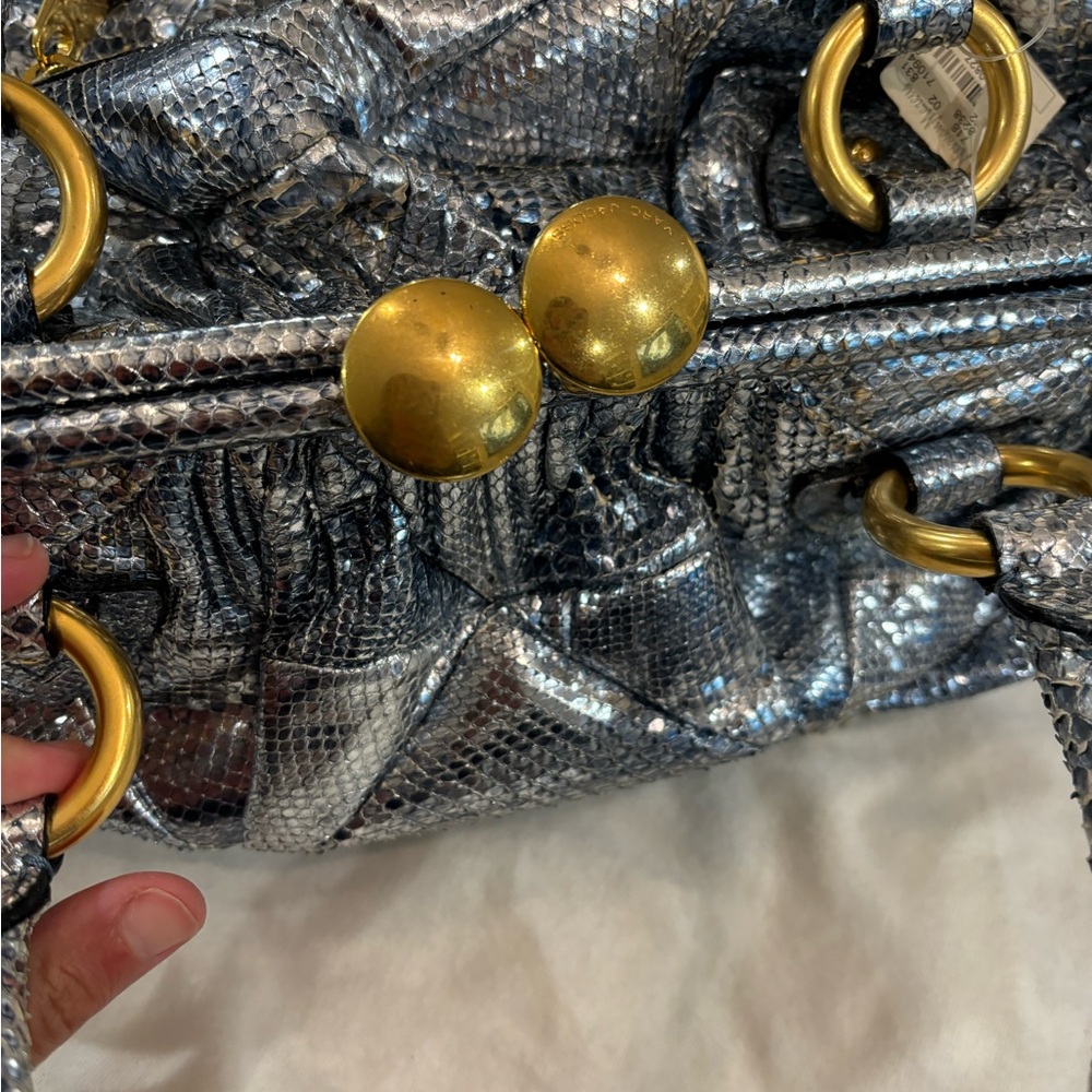 Nwt Extremely Rare Marc Jacobs Python Silver Stam… - image 4